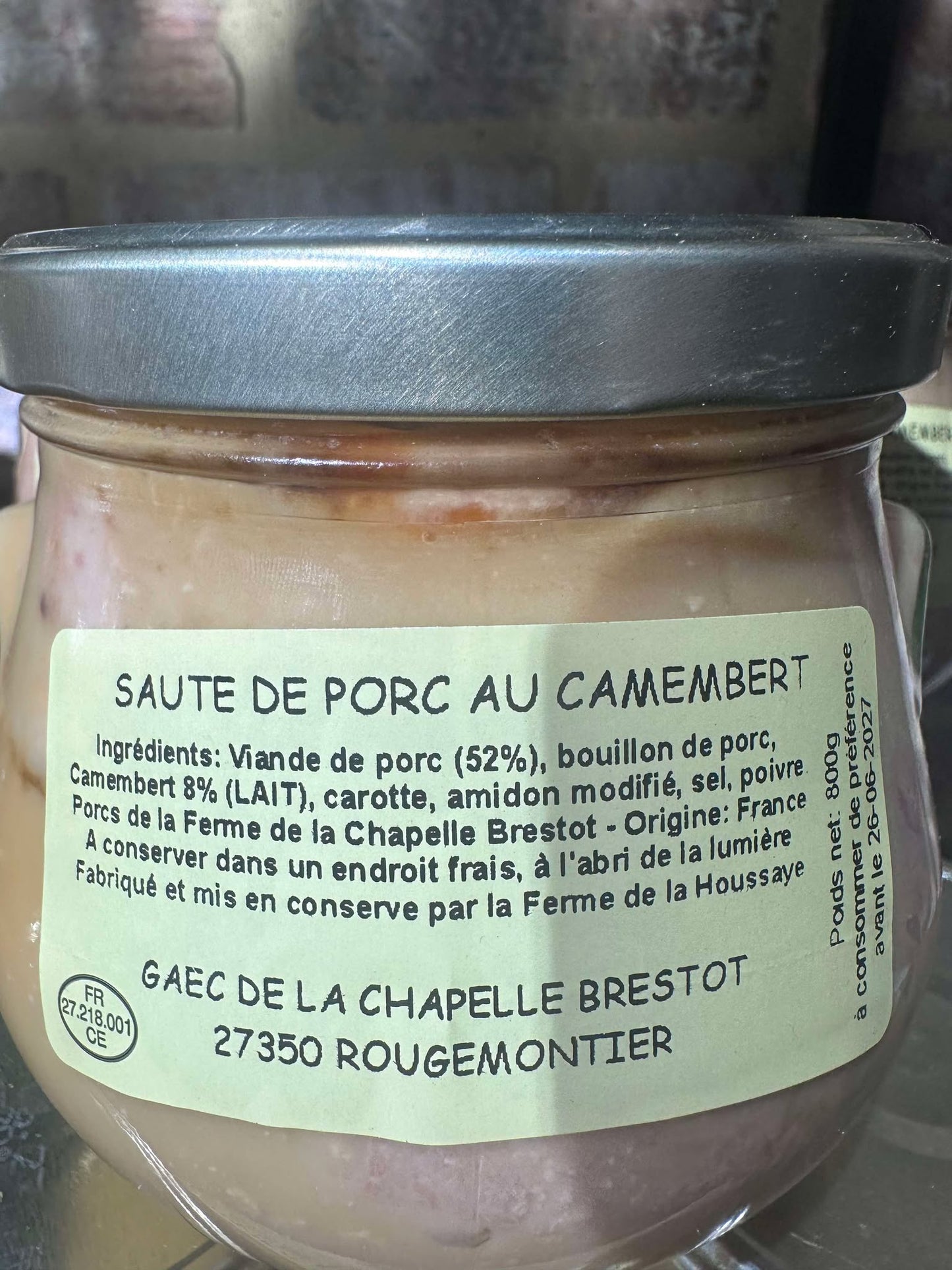 SAUTE DE PORC AU CAMEMBERT /3 Personnes