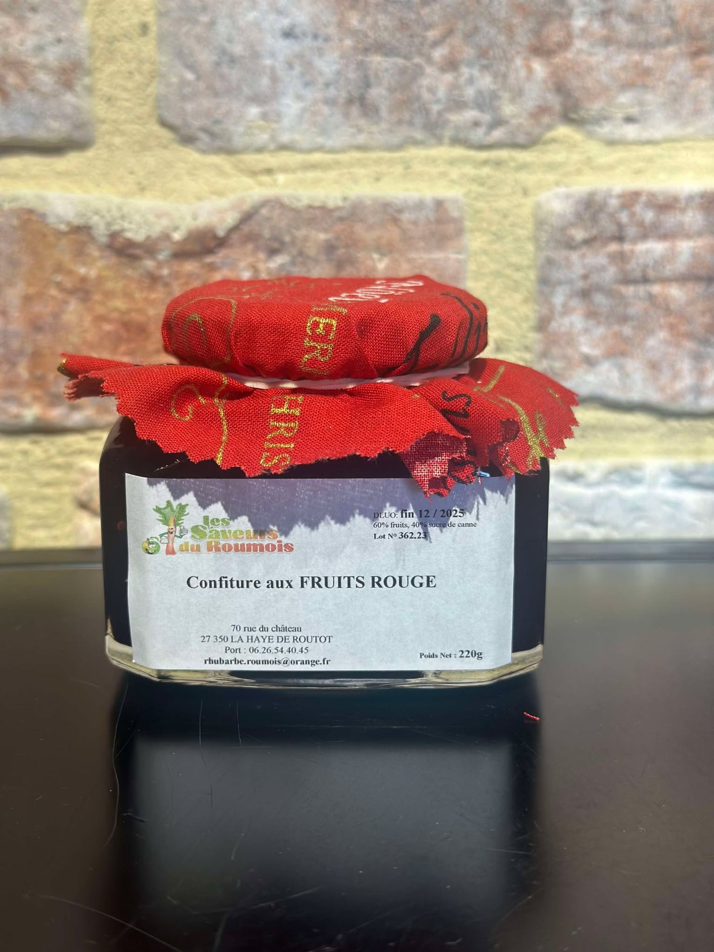 Confiture artisanale fruits rouge 220gr