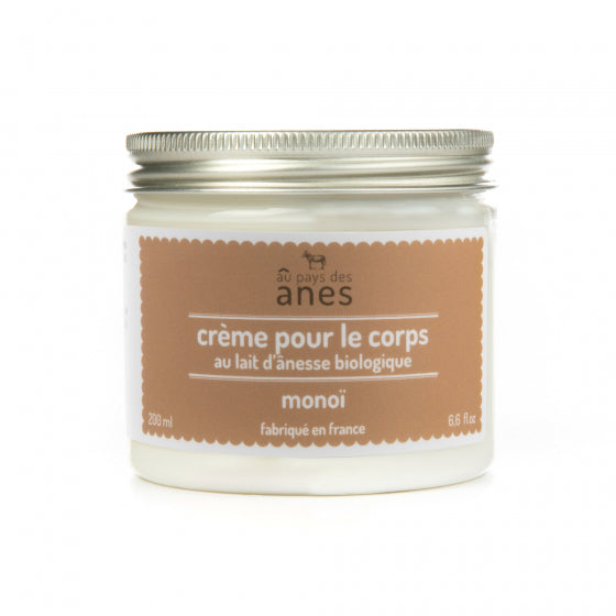 Crème corps au lait d’ânesse biologique Monoï 200 ml