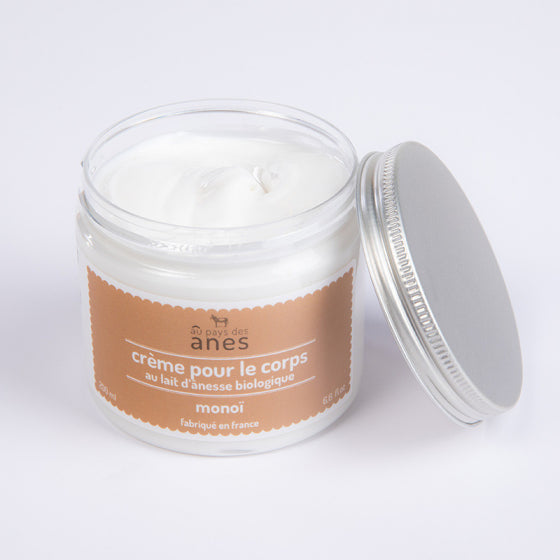 Crème corps au lait d’ânesse biologique Monoï 200 ml