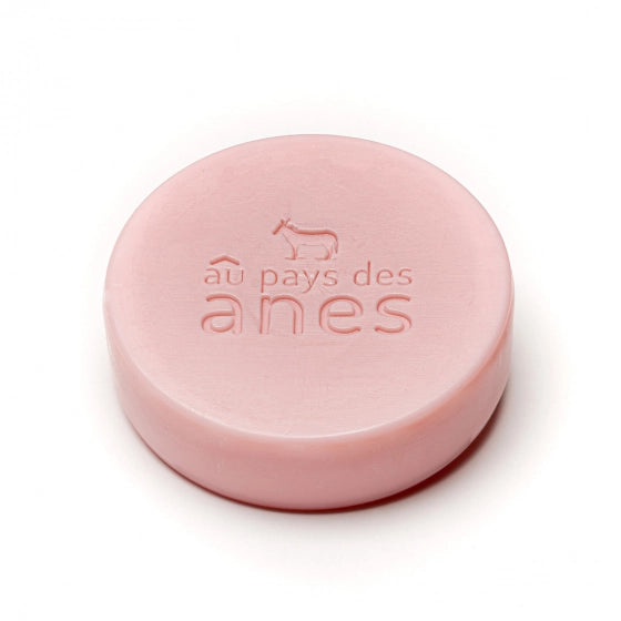 Savon rond sans huile de palme au lait d'ânesse biologique Rose 100g