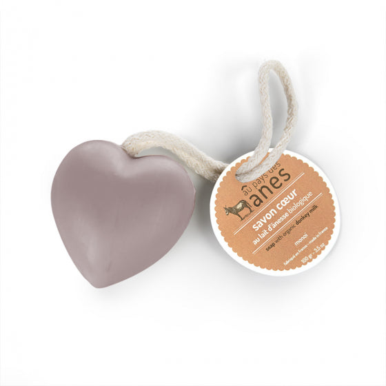 Savon cœur au lait d’ânesse biologique Monoï 100 g