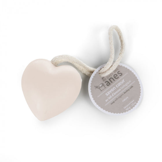 Savon cœur au lait d'ânesse biologique Nature 100 g