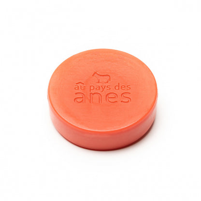 Savon rond sans huile de palme au lait d'ânesse biologique Coquelicot 100g