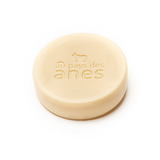 Savon rond sans huile de palme au lait d'ânesse biologique Monoï 100g